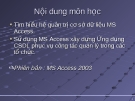 Hệ quản trị cơ sở dữ liệu MS Access - Bài 1