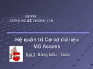 Hệ quản trị cơ sở dữ liệu MS Access - Bài 2
