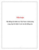 Tiểu luận:Hệ thống tài chính của Việt Nam và khả năng cung cấp tài chính vi mô của hệ thống này