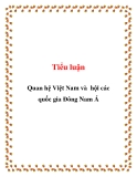 Tiểu luận: Quan hệ Việt Nam và hội các quốc gia Đông Nam Á