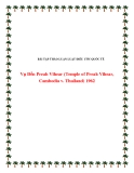 Tiểu luận: Vụ Đền Preah Vihear (Temple of Preah Vihear, Cambodia v. Thailand) 1962