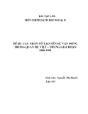 Tiểu luận:Các nhân tố tạo nên sự vận động trong quan hệ Việt - Trung giai đoạn 1986-1991