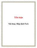 Tiểu luận: Nội dung Hiệp định Paris