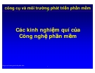 Các kinh nghiệm quý báu của công nghệ phần mềm