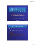 Giới thiệu môn học: Matlab và ứng dụng