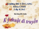 Tiểu luận: Kỹ thuât di truyền