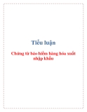 Tiểu luận: Chứng từ bảo hiểm hàng hóa xuất nhập khẩu