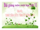 Bài giảng Sinh học 11 bài 45: Sinh sản hữu tính ở động vật