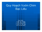 Tiểu luận:Quy Hoạch Vườn Chim Bạc Liêu