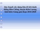 Tiểu luận:Quy hoạch xây dựng khu di tích danh thắng Hòn Chông, huyện Kiên Lương, tỉnh Kiên Giang giai đoạn 2010 2010-2020