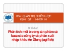 Tiểu luận:Phân tích môi trường sản phẩm cá basa của công ty cổ phần xuất nhập khẩu An Giang (agifish)