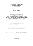 Luận văn thạc sĩ: Ứng dụng kỹ thuật thu thập thông tin trên web để xây dựng hệ thống tổng hợp thông tin kinh tế xã hội