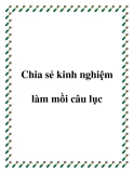 Chia sẻ kinh nghiệm làm mồi câu lục