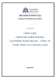 Báo cáo thực tập nhận thức: Công việc chăm sóc khách hàng tại phòng kinh doanh – công ty TNHH TMDV An Tâm mua sắm