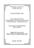 Tóm tắt luận văn thạc sĩ: Quản trị rủi ro tín dụng doanh nghiệp tại Ngân hàng Thương mại Cổ phần Hàng Hải - Chi nhánh Đà Nẵng
