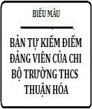 Mẫu bản tự kiểm điểm đảng viên của chi bộ Trường THCS Thuận Hóa