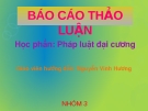 Báo cáo thảo luận Pháp luật đại cương