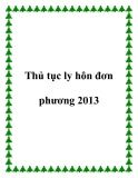 Thủ tục ly hôn đơn phương 2013