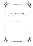 Sáng kiến kinh nghiệm: Cách thức thiết kế một hoạt động cấp liên đội
