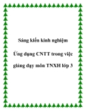 Sáng kiến kinh nghiệm:  Ứng dụng CNTT trong việc giảng dạy môn TNXH lớp 3