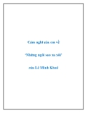 Văn mẫu lớp 9: Cảm nghĩ của em về Những ngôi sao xa xôi của Lê Minh Khuê