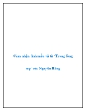 Văn mẫu lớp 9: "Cảm nhận tình mẫu tử từ ‘Trong lòng mẹ’ của Nguyên Hồng"