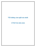 Văn mẫu lớp 9: "Viết những cảm nghĩ của mình về Sài Gòn mùa mưa"