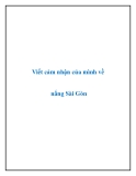 Văn mẫu lớp 9: Cảm nhận của mình về nắng Sài Gòn