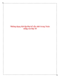 Những dạng bài tập Đại số cần nhớ trong Toán nâng cao lớp 10