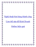 Nghệ thuật bán hàng thành công -  Làm thế nào để Kinh Doanh Online hiệu quả