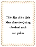 Thiết lập chiến dịch Mua sắm cho Quảng cáo danh sách sản phẩm