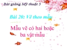 Bài giảng Mẫu vẽ có hai hoặc ba vật mẫu - Mỹ thuật 5 - GV.N.Huy Hoàng