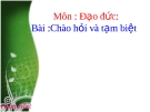 Bài giảng Đạo đức 1 bài 13: Chào hỏi và tạm biệt