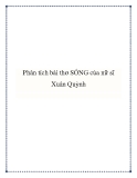 Bài văn mẫu lớp 9: Phân tích bài thơ Sóng của nữ sĩ Xuân Quỳnh