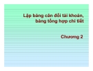 Bài giảng  excel trong kế toán - Chương 2 Lập bảng cân đối tài khoản, bảng tổng hợp chi tiết