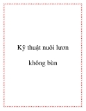 Kỹ thuật nuôi lươn không bùn