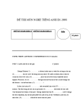 Đề thi nghe môn tiếng Anh trình độ B1 năm 2008