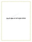 Quyết định số 1671/QĐ-UBND 2013