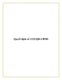 Quyết định số 1222/QĐ-UBND 2013