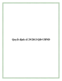 Quyết định số 29/2013/QĐ-UBND 2013