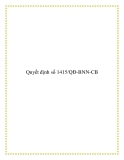 Quyết định số 1415/QĐ-BNN-CB 2013