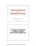 Bài giảng Phân tích các nhân tố và kiểm định thang độ - Hoàng Trọng
