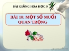 Bài giảng Một số muối quan trọng - Hóa 9 - GV.N Phương