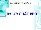 Bài giảng Hóa học 9 bài 47: Chất béo