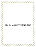 Chỉ thị số 10/CT-UBND 2013
