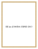 Đề án số 04/ĐA-UBND 2013