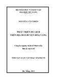 Tóm tắt luận văn thạc sĩ: Phát triển du lịch trên địa bàn huyện Hòa Vang