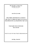 Tóm tắt luận văn thạc sĩ: Phát triển chuỗi dịch vụ Logistics cho Công ty TNHH Giao nhận vận tải Sao Thái Bình Dương tại thị trường Việt Nam