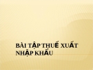 Bài giảng Bài tập thuế xuất nhập khẩu