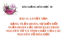 Bài giảng Hóa học 10 bài 11: Luyện tâp - Bảng tuần hoàn, sự biến đổi cấu hình electron nguyên tử